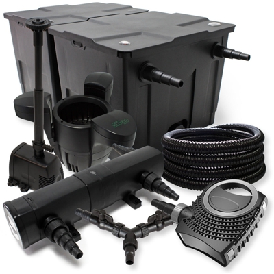 SunSun Set per stagni 60000l 18W depuratore per stagni NEO10000 80W pompa 25m tubo Skimmer fontana