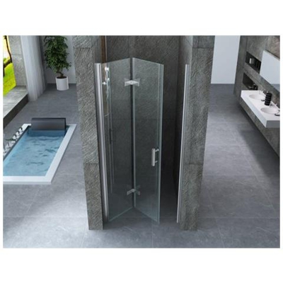 Porta A Libro Per Doccia A Nicchia 8mm Trasparente H195 - Cancer - 70 Cm