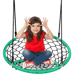 Altalena a Nido per Bambini, con Corde Regolabili e Struttura Durevole in Acciaio, Ideale per Cortile Parco Giardino, ?90 cm (Verde) características