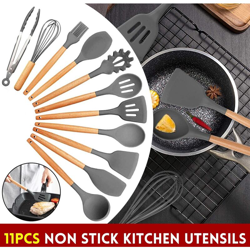 11 pezzi di utensili da cucina in silicone antiaderente per pentole con spatola da cucina en oferta