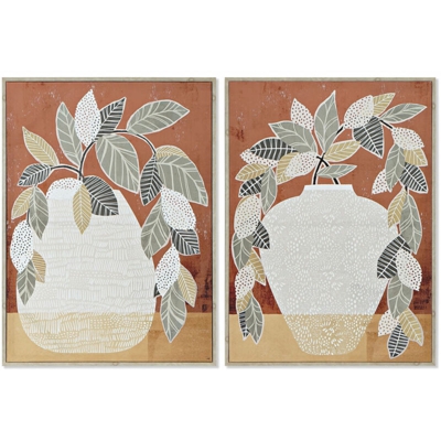 Quadro Vaso (2 pcs) (52 x 2.7 x 72 cm) - Dkd Home Decor