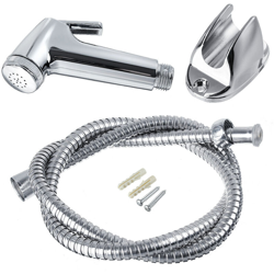 Toilette Bagno ABS Home Spruzzatore per bidet portatile Set 1.2m Tubo in acciaio inossidabile Pistola a spruzzo + Base + 1.2m Tubo in acciaio precio