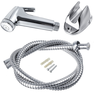 Toilette Bagno ABS Home Spruzzatore per bidet portatile Set 1.2m Tubo in acciaio inossidabile Pistola a spruzzo + Base + 1.2m Tubo in acciaio