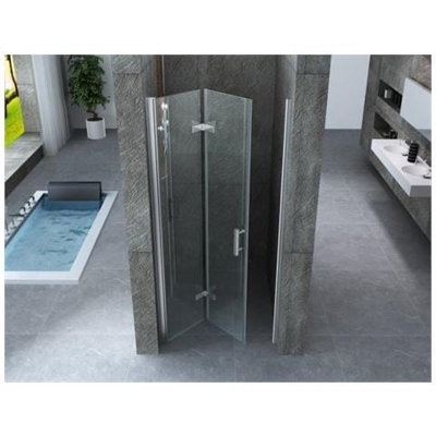 Porta A Libro Per Doccia A Nicchia 8mm Trasparente H195 - Cancer - 90 Cm