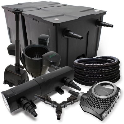 SunSun Set per stagni 60000l 18W depuratore per stagni NEO10000 80W pompa 25m tubo Skimmer fontana