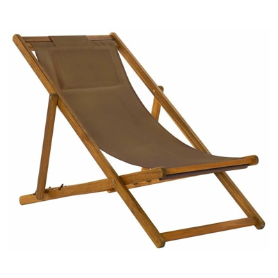 Lettino Marrone scuro Cotone Acacia (55 x 110 x 85 cm) - Dkd Home Decor