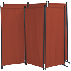 2 Pezzi Paravento da Giardino 170 x 165 cm 3 parti pieghevole Divisorio in Tessuto Protezione della Privacy Rosso-Arancio precio