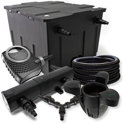 SunSun Set per stagni 60000l 18W depuratore per stagni NEO10000 80W pompa 25m tubo Skimmer SK30