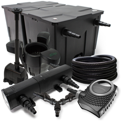 Set SunSun filtro per stagni a 60000l 18W Depuratore 70W Pompa 25m Tubo Skimmer Fontana en oferta