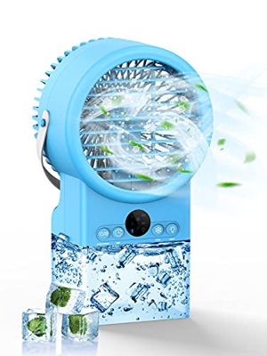 BraveKoi Condizionatore Portatile, 4 in 1 Raffreddatore D'aria, Umidificatore, Ventilatore, Luce Notturna, Climatizzatore Portatile con Timer, LED Dis