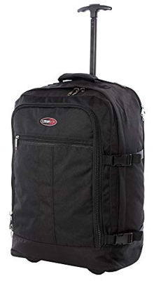 CABIN 5520 Trolley Zaino bagaglio a mano/cabina da viaggio leggero con Ruote e Tracolle a Scomparsa, Valigia Borsa da cabina 55x40x20 cm 44 litri. App