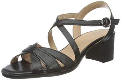 Geox D Sozy Mid C, Sandali con Tacco Donna, Nero, 38 EU