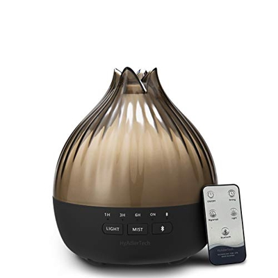 Unipampa Diffusore di Oli Essenziali con Telecomando, Bluetooth Umidificatore Ultrasuoni Diffusore con 7 LED Colori per Spa, Diffusore di Aromi Nebuli