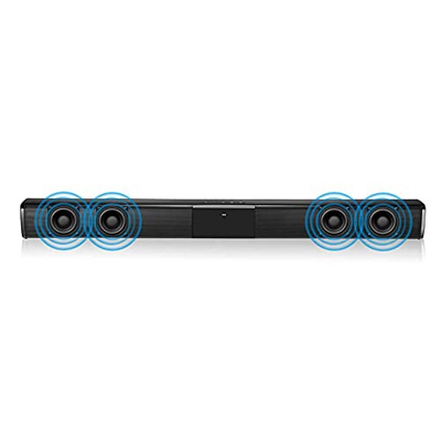 skrskr BT Sound Bar Wired e Wireless Stereo TV Soundbar Alarlante Audio da 2000 mAh con Supporto per subwoofer Integrato Telecomando Scheda TF/RCA/FM 