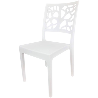 Sedia TETI in polipropilene per interni ed esterni impilabile BIANCO