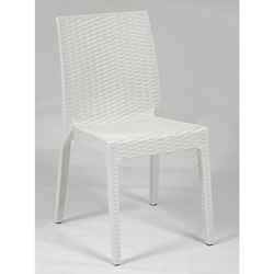 Sedia SELENE in simil rattan per esterno interno BIANCO 1 pezzo en oferta