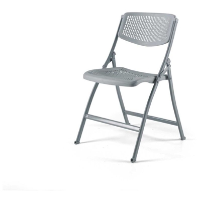 Sedia STEP pieghevole in metallo e polipropilene GRIGIO