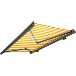 NEMAXX Tenda a cassonetto tenda da sole elettrica a cassonetto completa con Led, tenda da sole giallo-bianco, cassonetto antracite, radiocomando, en oferta