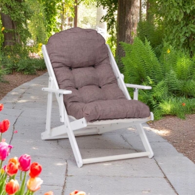 Poltrona RELAX reclinabile in 3 posizioni con telaio Bianco cuscino grigio CUBA