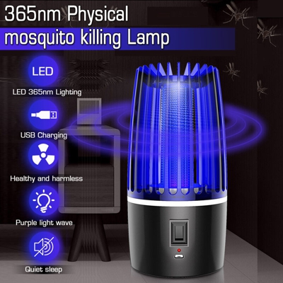 Lampada repellente per zanzare ricaricabile 2000mAh USB LED Zapper elettrico per zanzare Killer Fly Insect Bug Trap Lampadina 5W