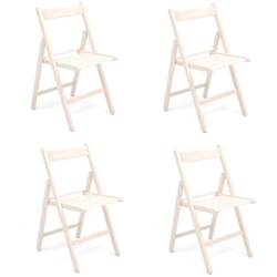 Sedia pieghevole salvaspazio in legno lusso colorata BIANCO SET DA 4 en oferta