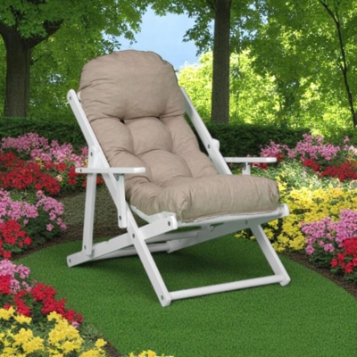 Poltrona relax JAMAICA reclinabile a 3 posizioni da casa e giardino laccato Bianco