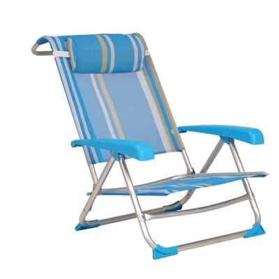 Metalfar - Sedia spiaggina MARINA in alluminio reclinabile varie posizioni AZZURRO