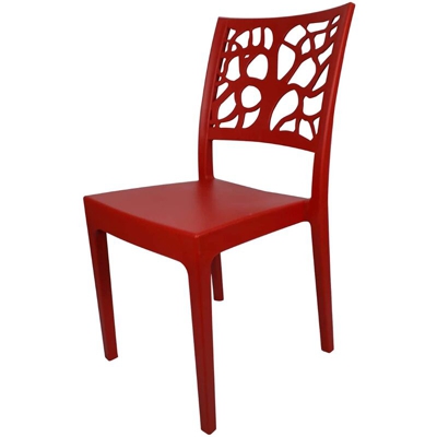 Sedia TETI in polipropilene per interni ed esterni impilabile ROSSO
