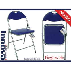 Sedia pieghevole richiudibile in ecopelle struttura in metallo 1 pezzo - Innova precio