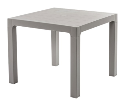 Tavolo ares in resina simil rattan tortora 90x90x74
