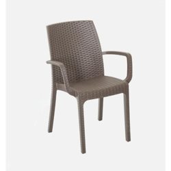 Sedia poltrona indiana in simil rattan per esterno e interno CAFFE' 1 pezzo en oferta