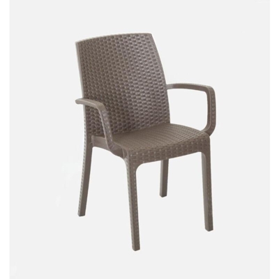 Sedia poltrona indiana in simil rattan per esterno e interno CAFFE' 1 pezzo