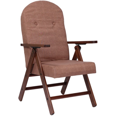 Poltrona sdraio reclinabile in tessuto a 4 posizioni AMALFI TINTA UNITA MARRONE