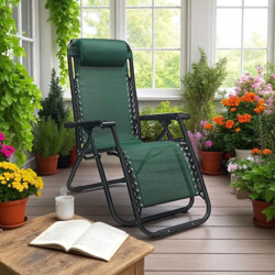 Sdraio poltrona relax da esterno LOUIS reclinabile in tessuto textilene VERDE características