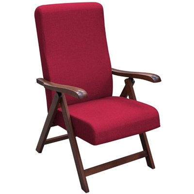 Poltrona ELITE LOS ANGELES in faggio reclinabile 4 posizioni in tessuto con prolunga poggiapiedi BORDEAUX