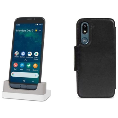 Senior Phone 8050 Grigio 16 GB Display 5.45'' HD+ Slot Micro SD Fotocamera 13 Mpx Android + Custodia + Base di Ricarica
