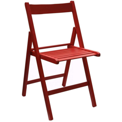 Sedia pieghevole in legno colorata ROSSA 1 pezzo en oferta