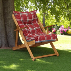 Poltrona Sdraio RELAX reclinabile 3 posizioni in legno pieghevole ROSSO LUK en oferta