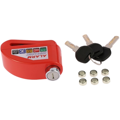 Motorcycle Scooter Bicycle Disc Brake Lock Security Anti-theft Alarm Lock,Red