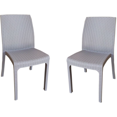 Sedia VIRGINIA in simil rattan set 2 pezzi TORTORA