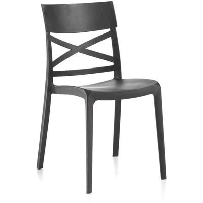 Sedia VENUS in polipropilene impilabile ANTRACITE set 1