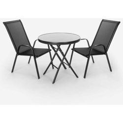 Set esterno giardino 2 sedie moderno 1 tavolo rotondo pieghevole Kumis precio
