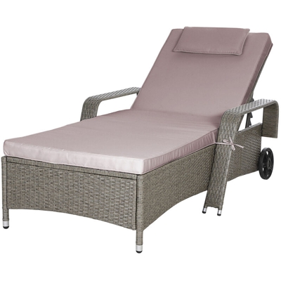 Casaria Lettino Prendisole Polyrattan Sdraio da Giardino Lettino Relax Schienale 6 Posizioni Resistente alle Intemperie Mobili da Giardino