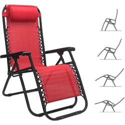 Sdraio poltrona relax da esterno LOUIS reclinabile in tessuto textilene ROSSO características
