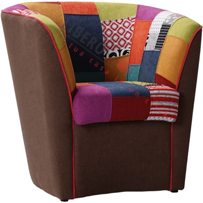 Poltrona da ufficio casa sala attesa in tessuto TESTA DI MORO patchwork fatta a mano