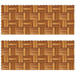 Set 20 Piastrelle in legno di acacia per pavimento 30 x 30 cm - Marrone precio