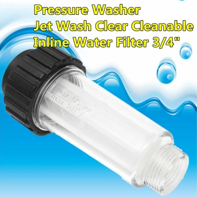 Idropulitrice ad alta pressione Jet Wash Clear Cleanable Inline Water Filter 3/4 "1PC Nuovo