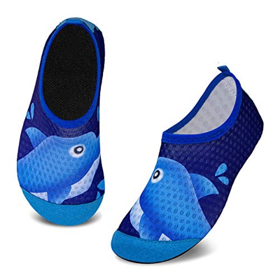 Scarpe da Bagno per Bambini Ragazze Ragazzi Asciugatura Rapida Scarpette da Surf per Piscina Spiaggia Canottaggio(Grande Delfino Blu,12/12.5 UK Child,