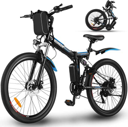 ANCHEER 26" Bici Elettrica da Città/Trekking/Mountain, 3 modalità di guida,Shimano a 21 velocità,Batteria Rimovibile agli Ioni di Litio da 36 V/8Ah,Se en oferta