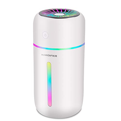 USB Umidificatore, 2 modalità di nebbia Mini super silenzioso Umidificatore, 300ml 7 Colori LED, Auto Spegnimento Senza Acqua, For Baby Room, Yoga, Ca